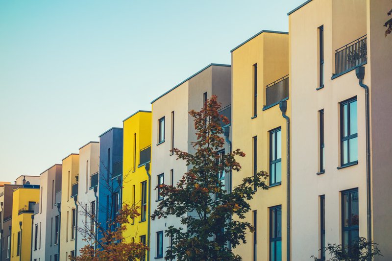 Fachada de un fraccionamiento en la ciudad de puebla.